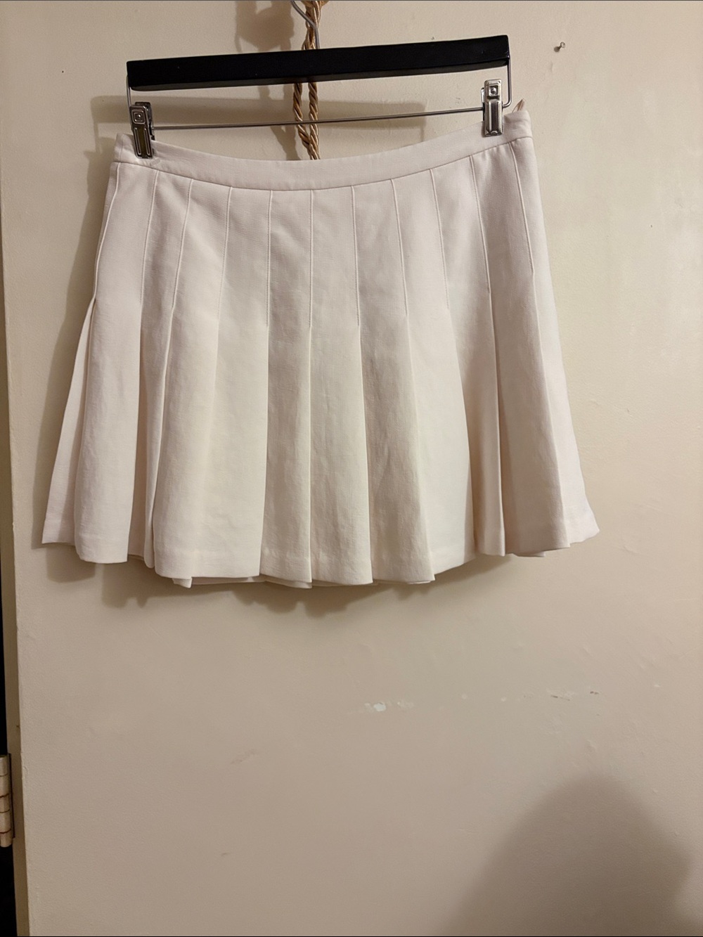 Wilfred Cream Pleated Skater Mini Skirt
